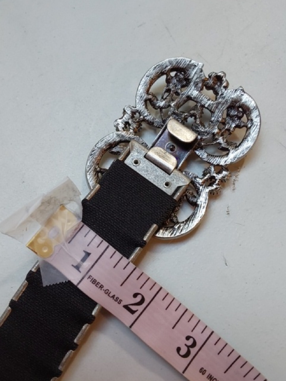 Vintage| Embellished Silver Floral Statement Belt Rhinestone Bling Buckle Gorg! - Picture 8 of 9
